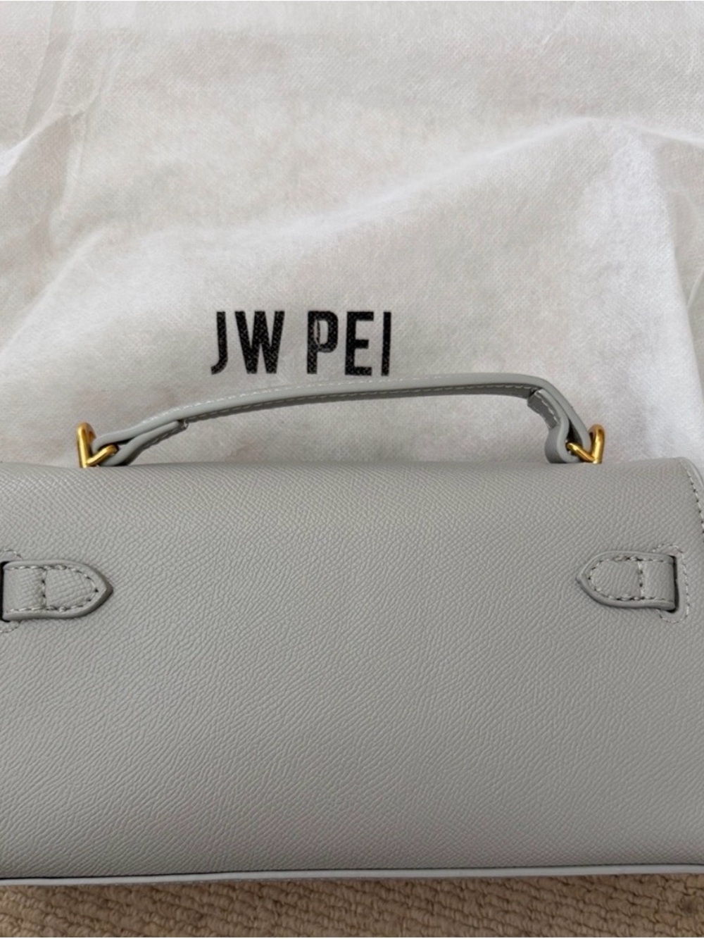JW PEI Light Gray Top-Handle Satchel with Gold Hardware - Picture 4 of 7